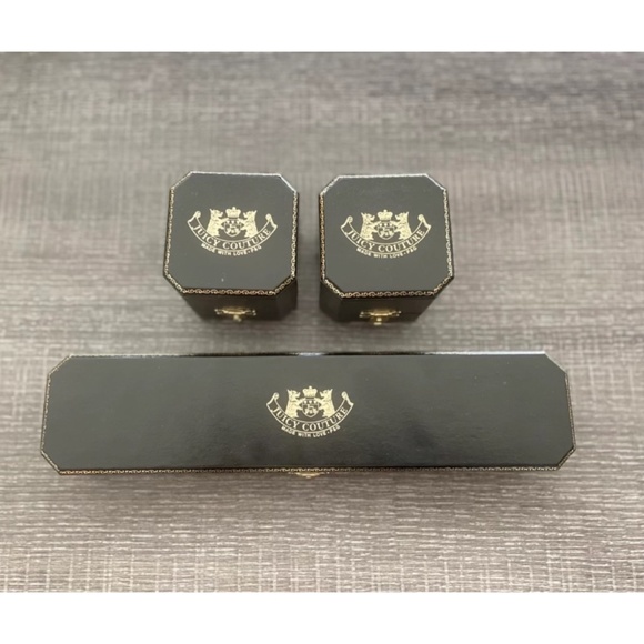 Juicy Couture Puffy Heart Charm Bracelet & 3 Removable Charms In Original Boxes - Picture 5 of 5